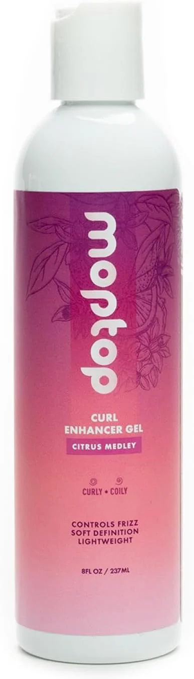 ژل حالت دهنده موی فر MopTop - ژل حالت دهنده فر برای تقویت موهای فر و مجعد، مراقبت از موی سبک و ضد وز با آلوئه ورا، محصولات موی فر با گیاهان دریایی و عسل (مخلوط مرکبات، 236 میلی لیتر)