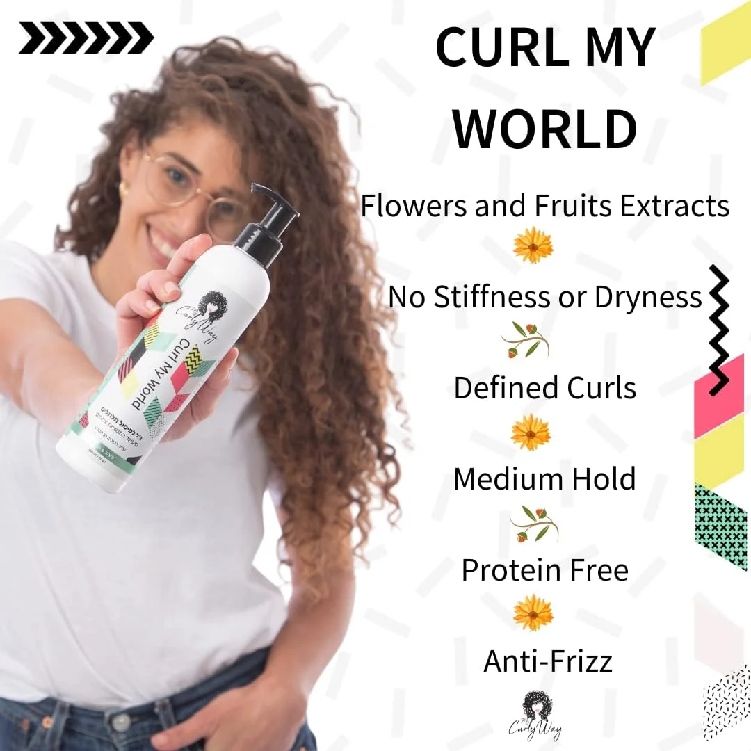 ژل موی فر مای کرلی وی - ژل حالت دهنده و فرم دهنده موی فر - بدون خشکی یا سفتی - 100% وگان و بدون تست حیوانی (283 گرم)