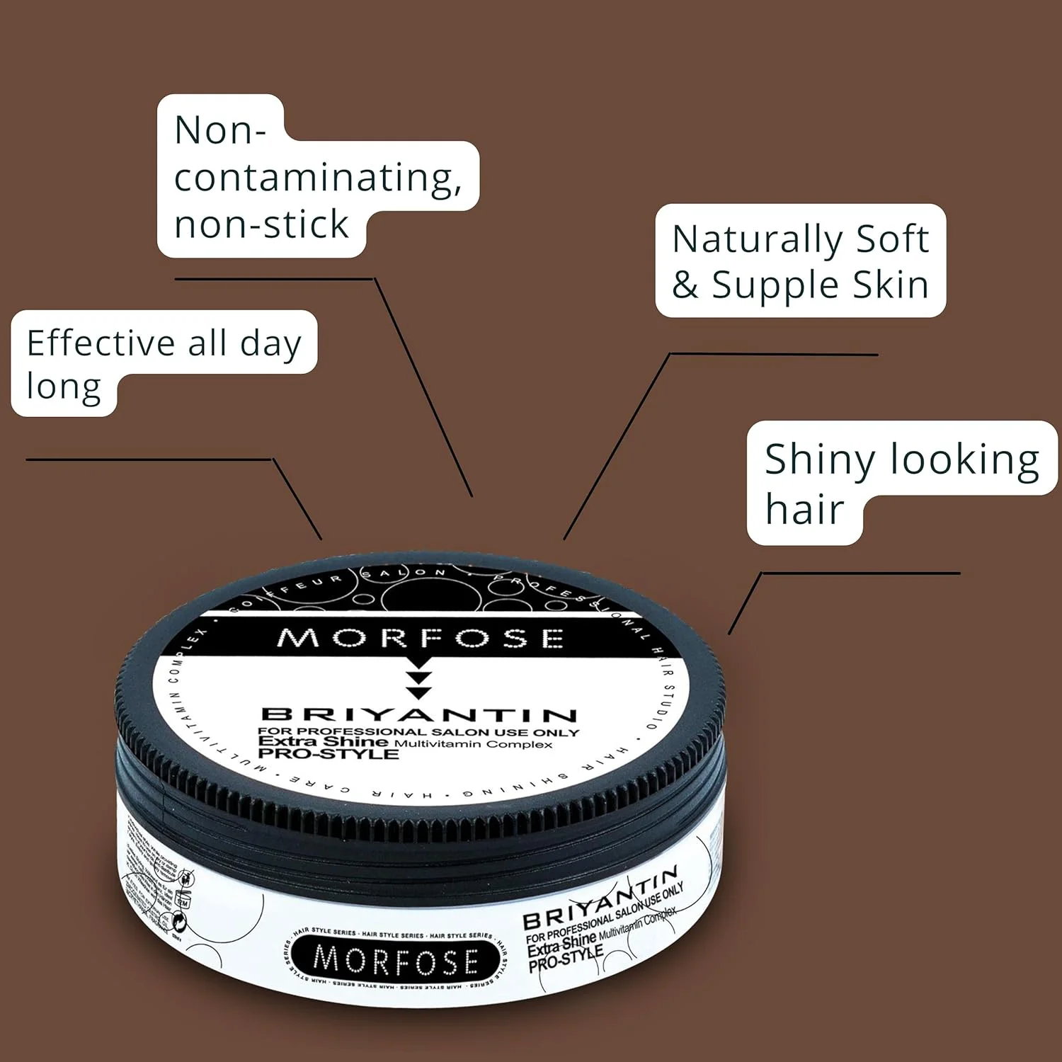 واکس مو بریانتین مورفوس - حالت دهنده قوی، درخشش طبیعی و حالت دهی آسان، مناسب برای انواع مو، ماندگاری طولانی، فرمولاسیون بر پایه آب (175 میلی لیتر (بسته 3 عددی))