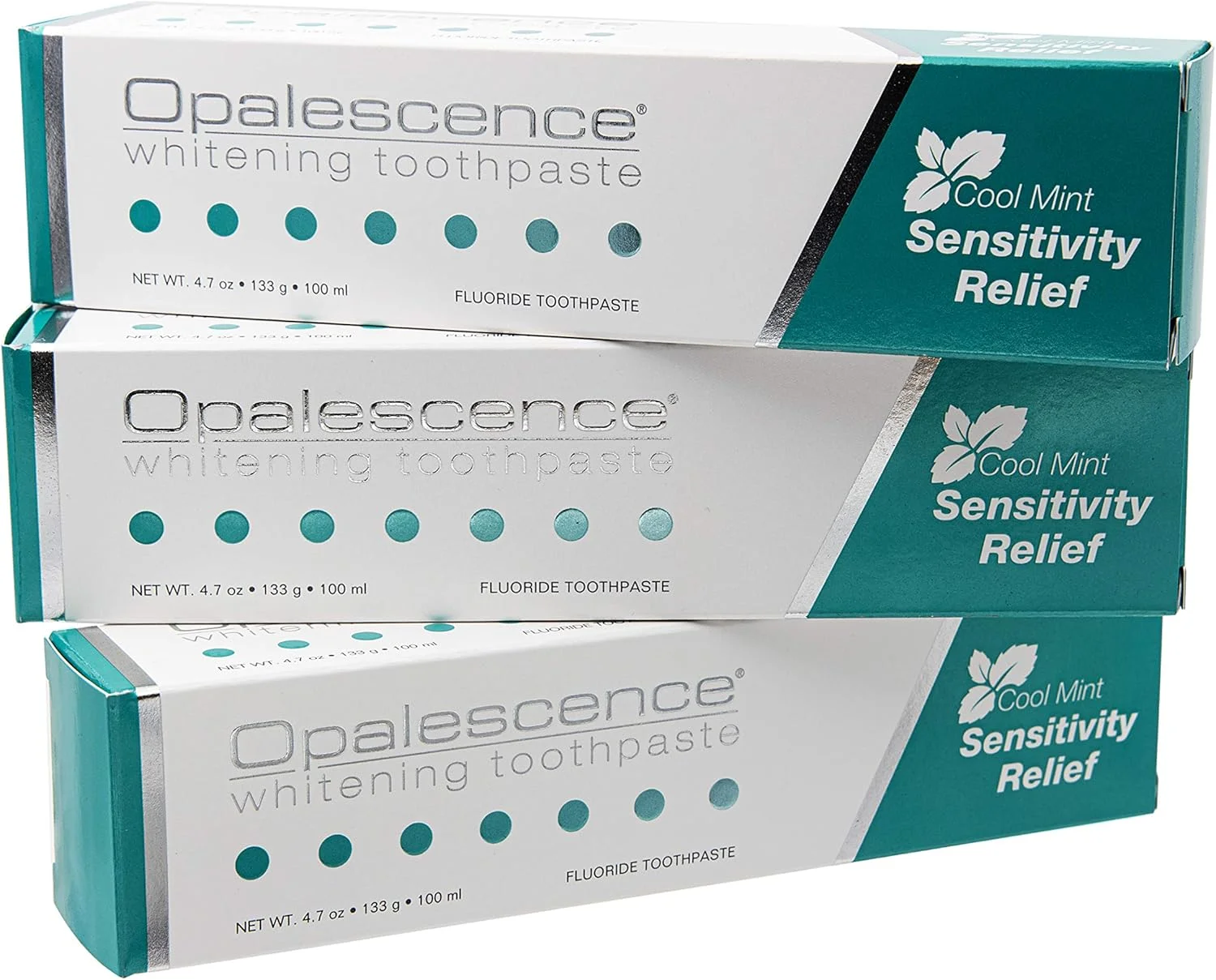 خمیر دندان سفید کننده Opalescence، تسکین دهنده حساسیت، تیوب 133 گرمی، طعم نعناع خنک (3 عدد)