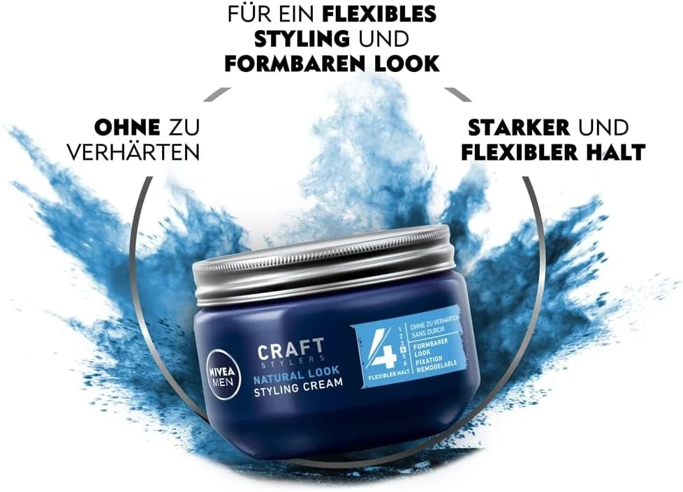 کرم حالت دهنده مو مردانه نیوآ، بسته 1 عددی (1 عدد 150 میلی لیتری)، کرم مو برای حالت دهی انعطاف پذیر بدون سفت شدن، ژل موی انعطاف پذیر برای ظاهری طبیعی