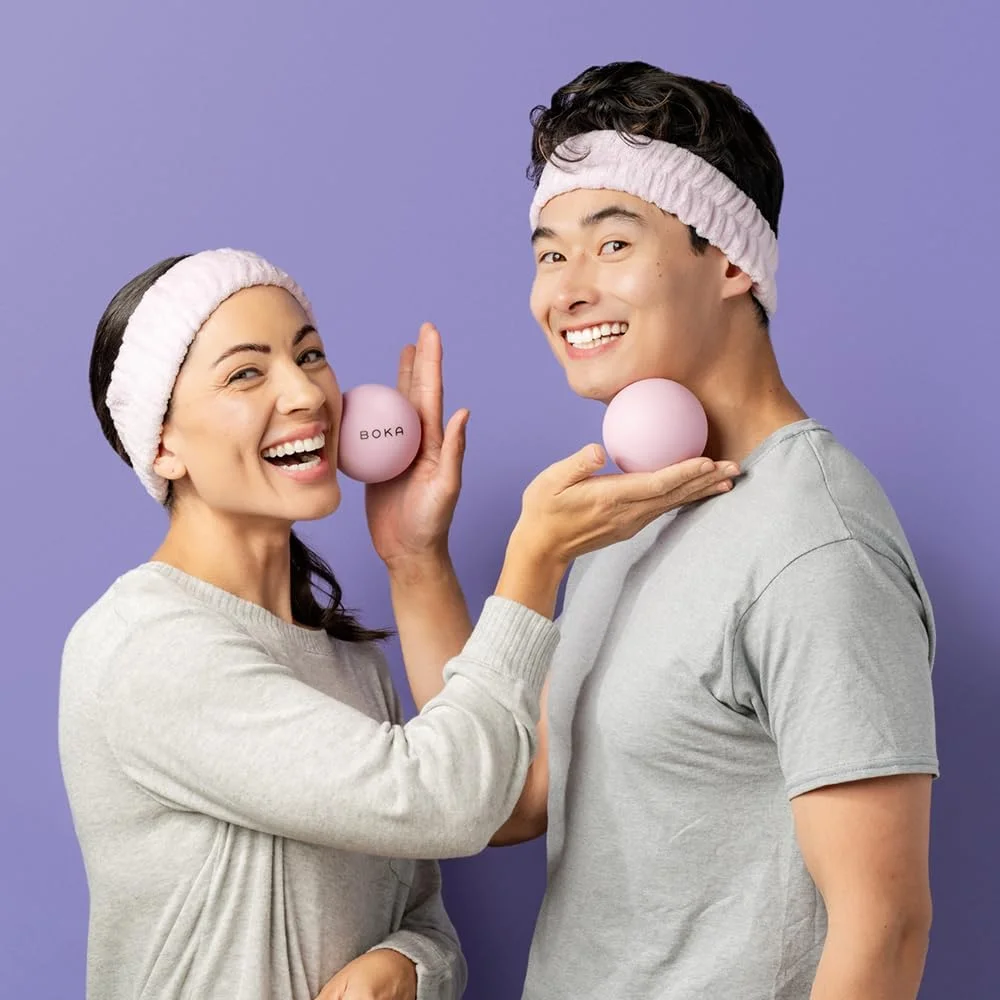 ست رفع تنش صورت و فک Boka JawSpa به همراه توپ صورت، 2 مکعب کرایو، هدبند، کیف مسافرتی و خمیر دندان نانو هیدروکسی آپاتیت (n-Ha) با طعم لیمو لوندر سایز مسافرتی