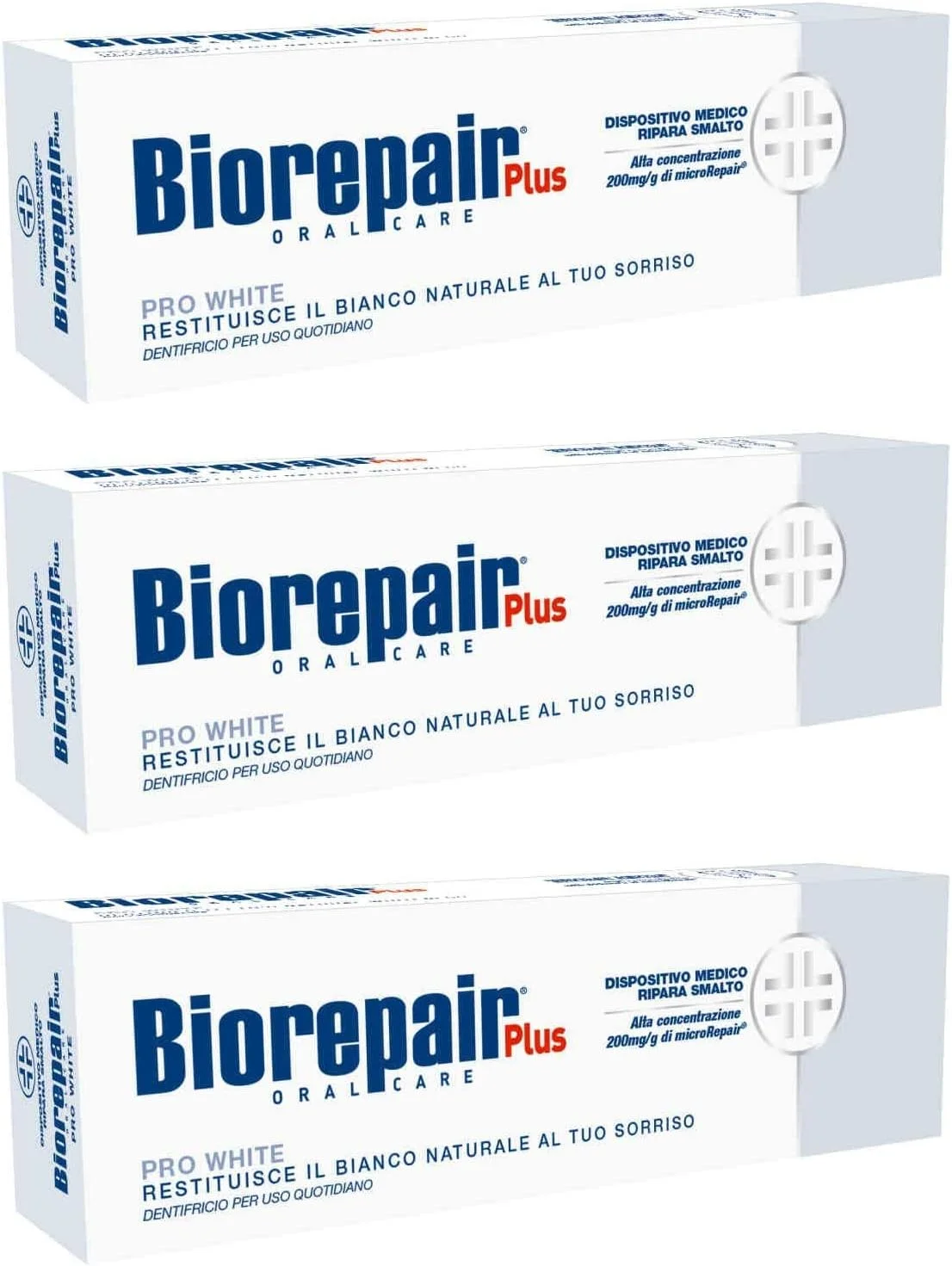 خمیر دندان روزانه سفید کننده Biorepair Pro White - تیوب 75 میلی لیتری (بسته 3 عددی) [محصول وارداتی ایتالیا]