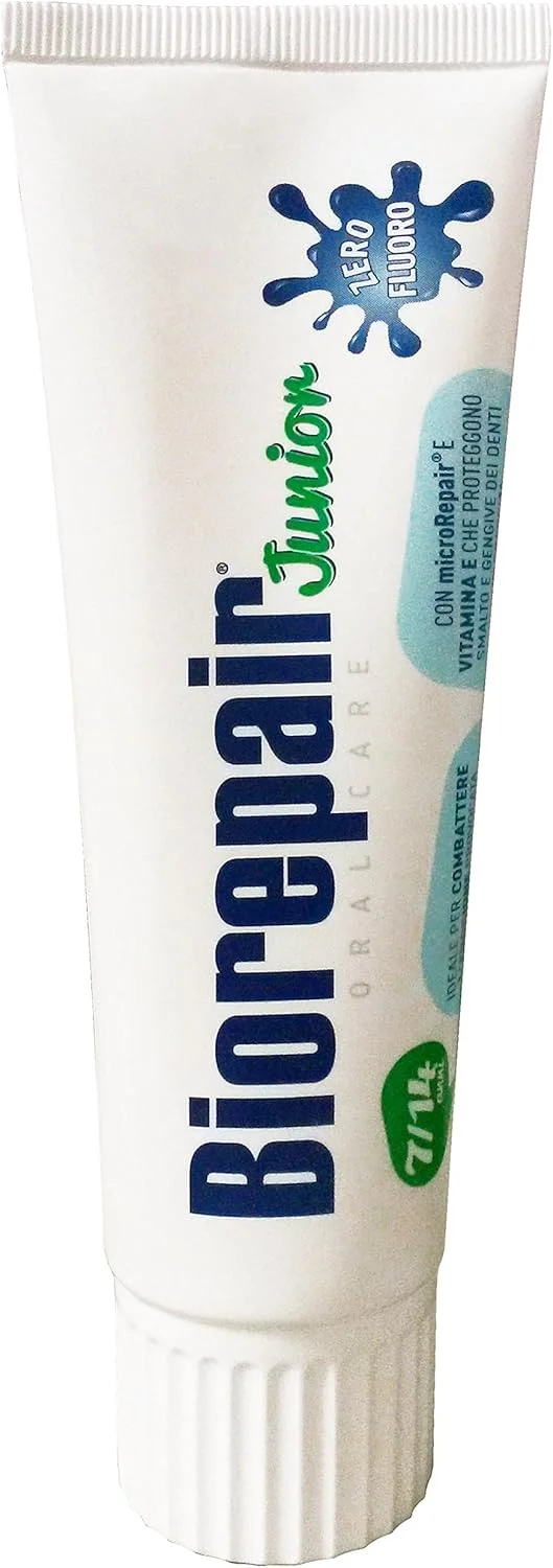 خمیر دندان کودک بایوریپیر 7-14 سال، بدون فلوراید، با عصاره نعناع - 75 میلی لیتر (بسته 2 عددی) [محصول وارداتی ایتالیا]