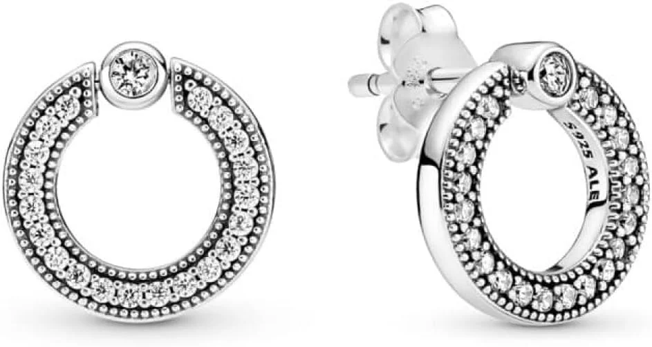 گوشواره های حلقه ای زنانه پاندورا سیگنیچر نقره استرلینگ با زیرکونیا مکعبی، 2.3 میلی متر گوشواره های حلقه ای زنانه پاندورا سیگنیچر نقره استرلینگ با زیرکونیا مکعبی، 2.3 میلی متر