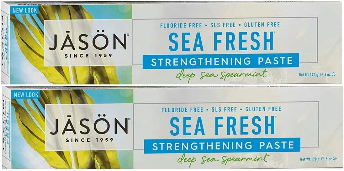 خمیر دندان دریایی جیسون با طعم نعناع و گریپ فروت، 177 میلی لیتر (بسته 2 عددی)