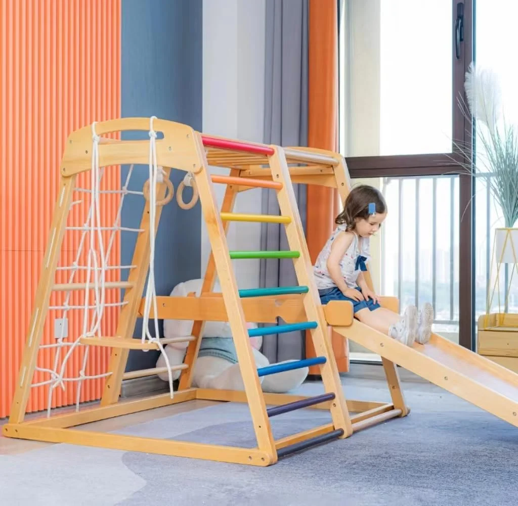 مجموعه بازی چوبی کودک کول بیبی 6 در 1. شامل سرسره و تاب چوبی برای کودکان. زمین بازی سرپوشیده و باشگاه ورزشی کودک. سرسره دو طرفه (صخره نوردی/سرسره) مجموعه بازی چوبی کودک کول بیبی 6 در 1. شامل سرسره و تاب چوبی برای کودکان. زمین بازی سرپوشیده و باشگاه ورزشی کودک. سرسره دو طرفه (صخره نوردی/سرسره)