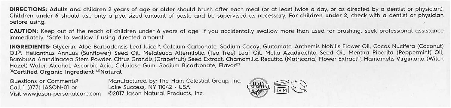 Jason Coconut Soothing Toothpaste