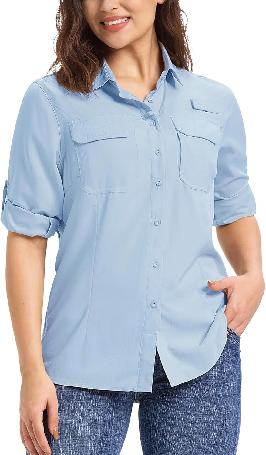 پیراهن سافاری زنانه 33000ft، خشکشونده سریع، محافظت در برابر آفتاب، پیراهن ماهیگیری، آستین بلند تنفسی، بلوز پیراهن پیادهروی برای پیادهروی، کمپینگ و مسافرت پیراهن سافاری زنانه 33000ft، خشکشونده سریع، محافظت در برابر آفتاب، پیراهن ماهیگیری، آستین بلند تنفسی، بلوز پیراهن پیادهروی برای پیادهروی، کمپینگ و مسافرت