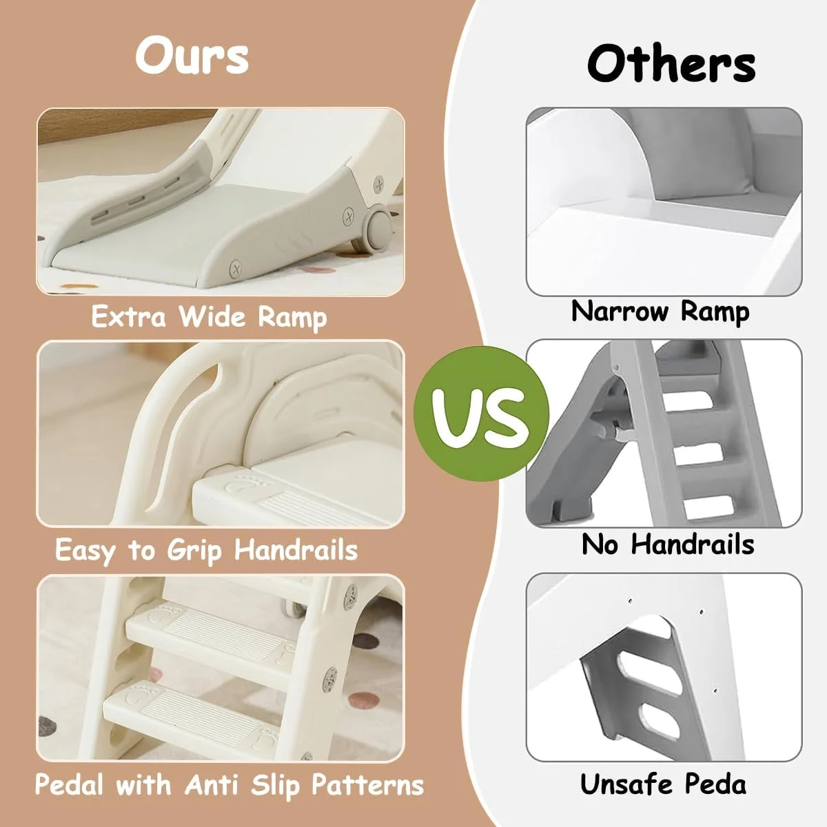 سرسره کودک Azulmart، سرسره تاشو مناسب فضای داخلی و خارجی، مجموعه بازی کودک با طراحی زیبا، قابل حمل و با نصب آسان، اسباب بازی ورزشی با پله های ضد لغزش برای کودکان 1 تا 3 سال سرسره کودک Azulmart، سرسره تاشو مناسب فضای داخلی و خارجی، مجموعه بازی کودک با طراحی زیبا، قابل حمل و با نصب آسان، اسباب بازی ورزشی با پله های ضد لغزش برای کودکان 1 تا 3 سال