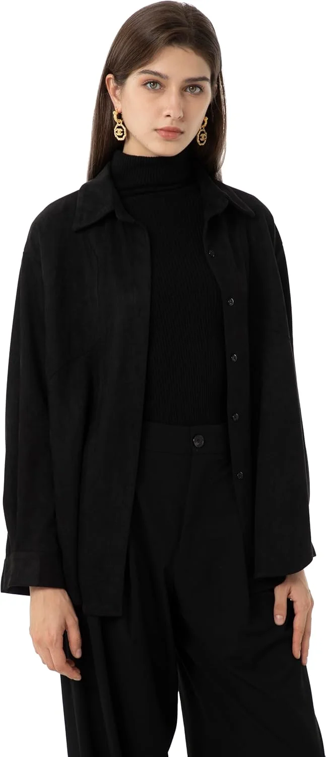 آبا بالایا، بلوز زنانه دکمه دار замше نرم و لطیف، آستین بلند، مناسب پاییز 2024 آبا بالایا، بلوز زنانه دکمه دار замше نرم و لطیف، آستین بلند، مناسب پاییز 2024