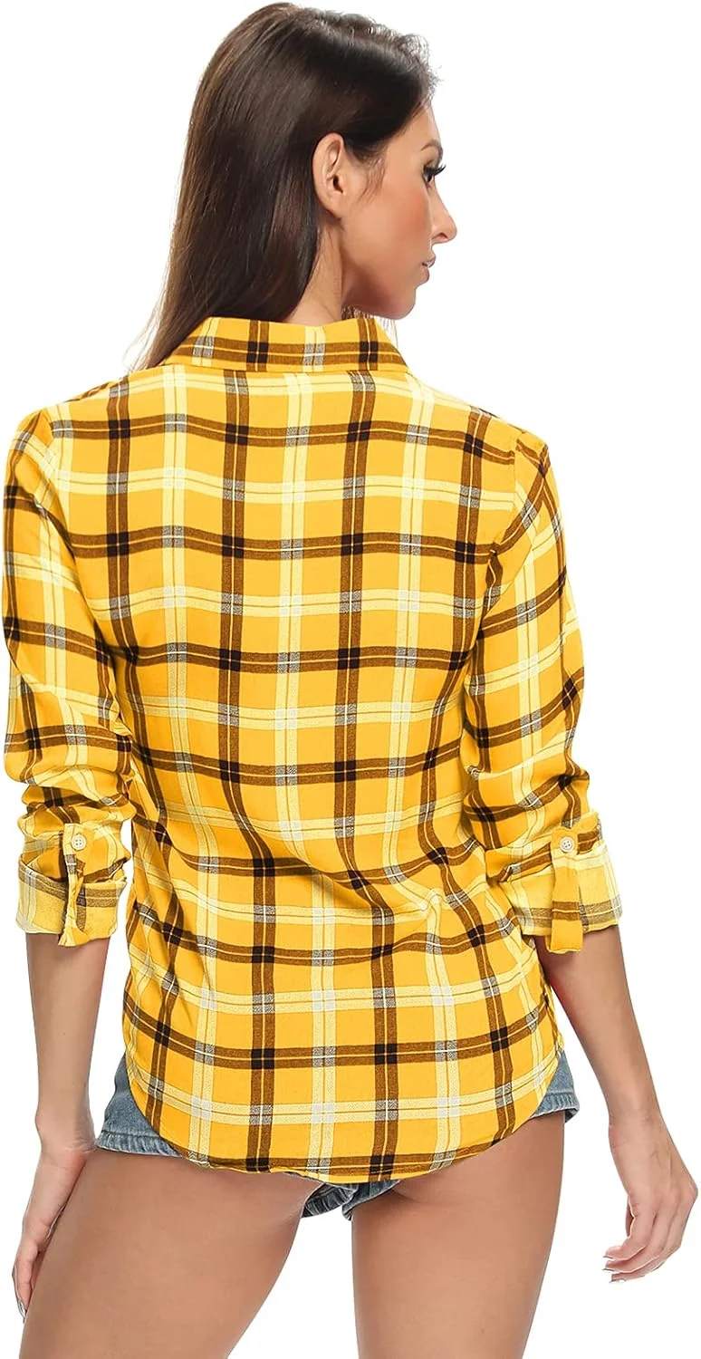 پیراهن های چهارخانه سبک وزن زنانه Aeslech، بلوز آستین بلند دکمه دار پیراهن های چهارخانه سبک وزن زنانه Aeslech، بلوز آستین بلند دکمه دار