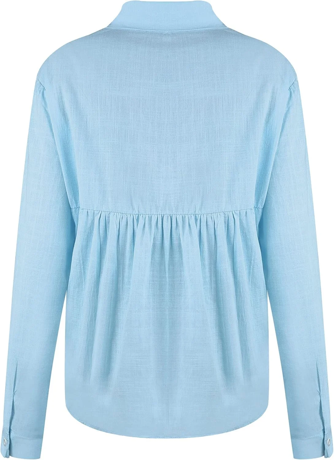 Abtel پیراهن زنانه نخی و کتانی آستین بلند طرح پرنده، بلوز و تونیک دکمه دار غیر رسمی