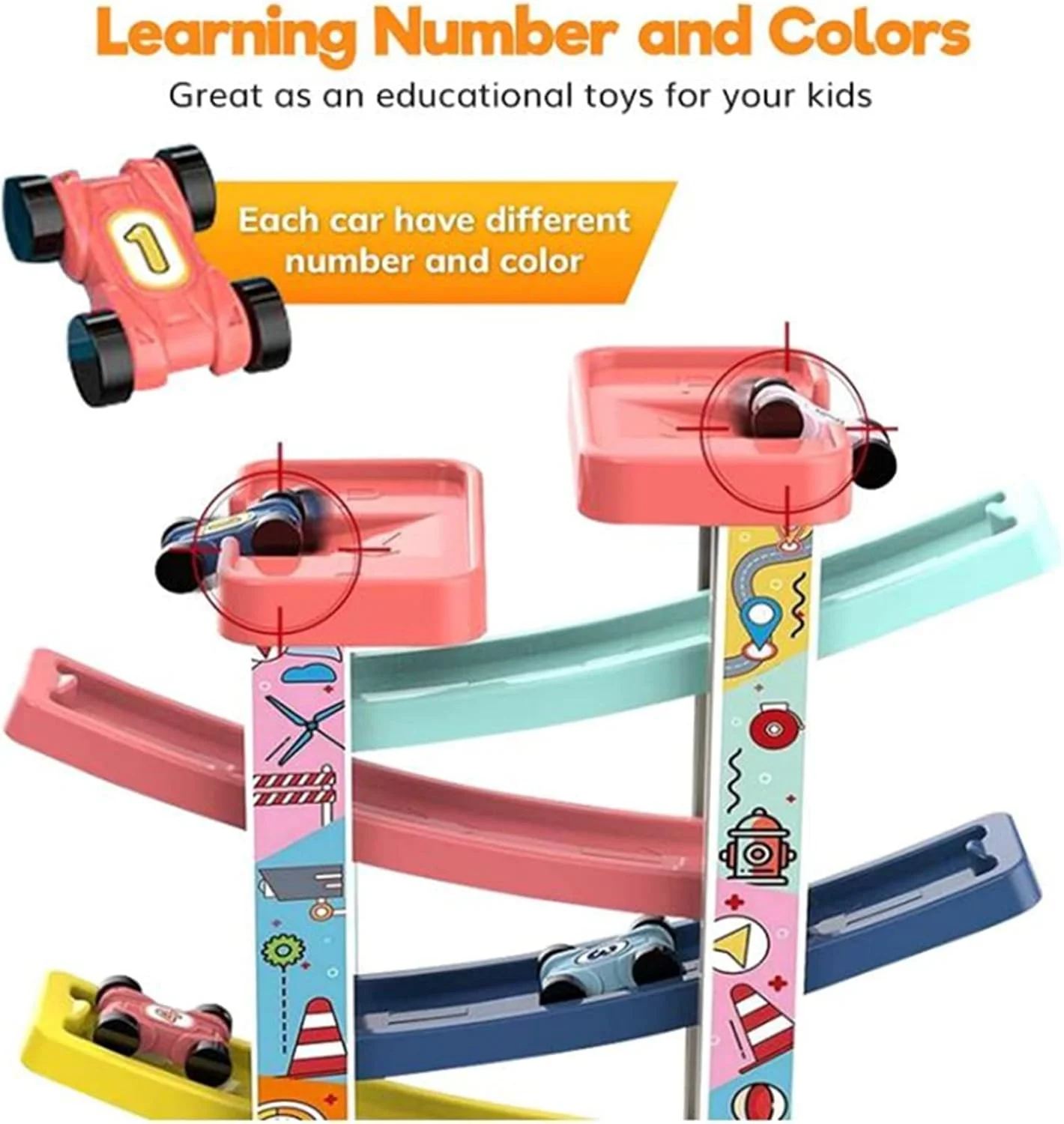 پیست مسابقه ماشین اسباب بازی AM ANNA، اسباب بازی ماشین سرسره ای آموزشی مونته سوری با 6 رمپ و 8 ماشین کوچک، اسباب بازی ماشین مسابقه ای برای کودکان پسر و دختر، پارکینگ برای کودکان نوپا پیست مسابقه ماشین اسباب بازی AM ANNA، اسباب بازی ماشین سرسره ای آموزشی مونته سوری با 6 رمپ و 8 ماشین کوچک، اسباب بازی ماشین مسابقه ای برای کودکان پسر و دختر، پارکینگ برای کودکان نوپا