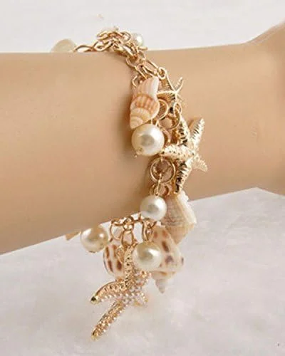 دستبند النگویی مرواریدی ستاره ای شیک و مد روز Shining Diva Fashion برای دختران (چند رنگ) (6276b) دستبند النگویی مرواریدی ستاره ای شیک و مد روز Shining Diva Fashion برای دختران (چند رنگ) (6276b)