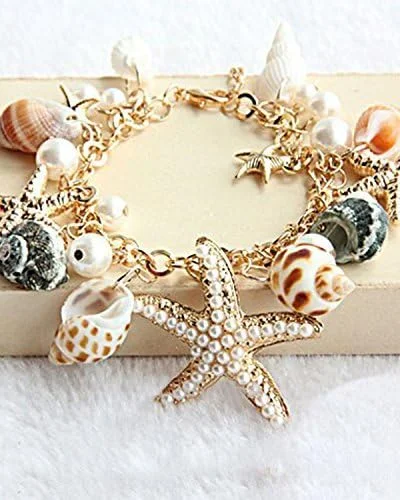 دستبند النگویی مرواریدی ستاره ای شیک و مد روز Shining Diva Fashion برای دختران (چند رنگ) (6276b) دستبند النگویی مرواریدی ستاره ای شیک و مد روز Shining Diva Fashion برای دختران (چند رنگ) (6276b)