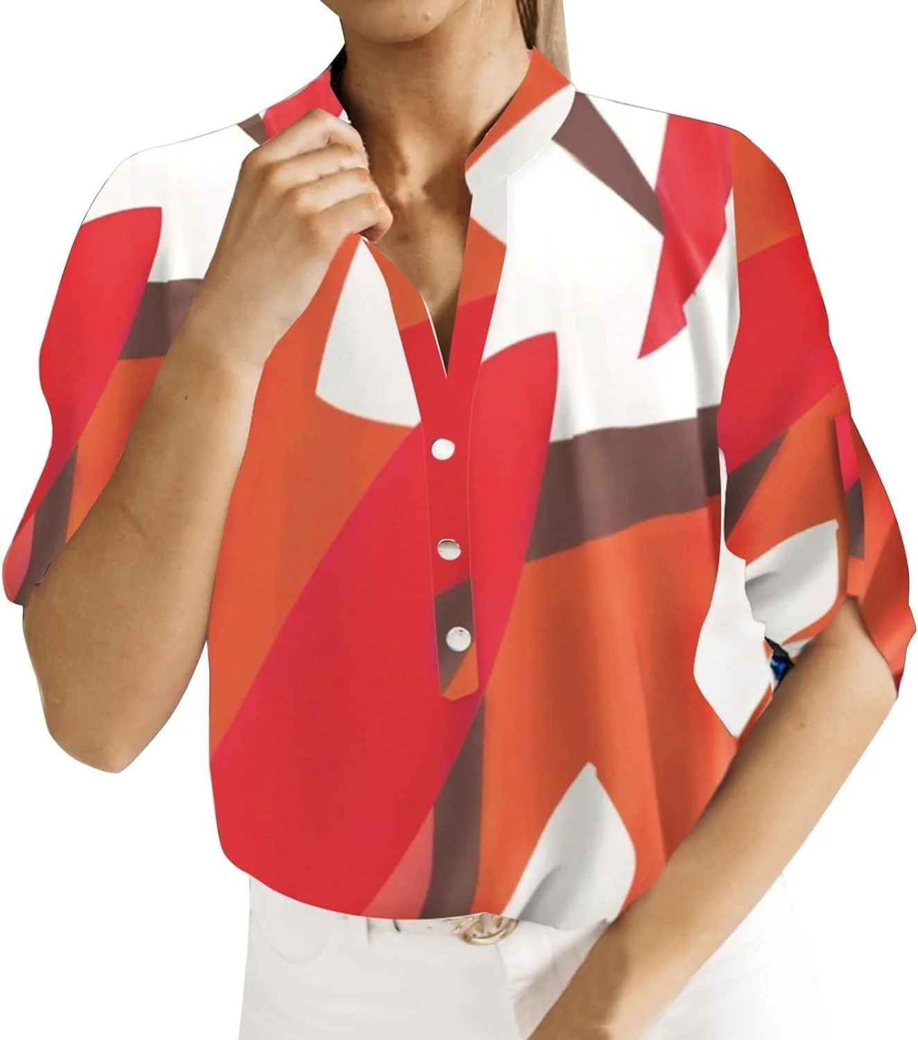 پیراهن های آستین بلند زنانه Amaonz، دکمه دار، سرآستین دار، بلوز یقه دار سبک وزن، تاپ های گشاد غیر رسمی پیراهن های آستین بلند زنانه Amaonz، دکمه دار، سرآستین دار، بلوز یقه دار سبک وزن، تاپ های گشاد غیر رسمی