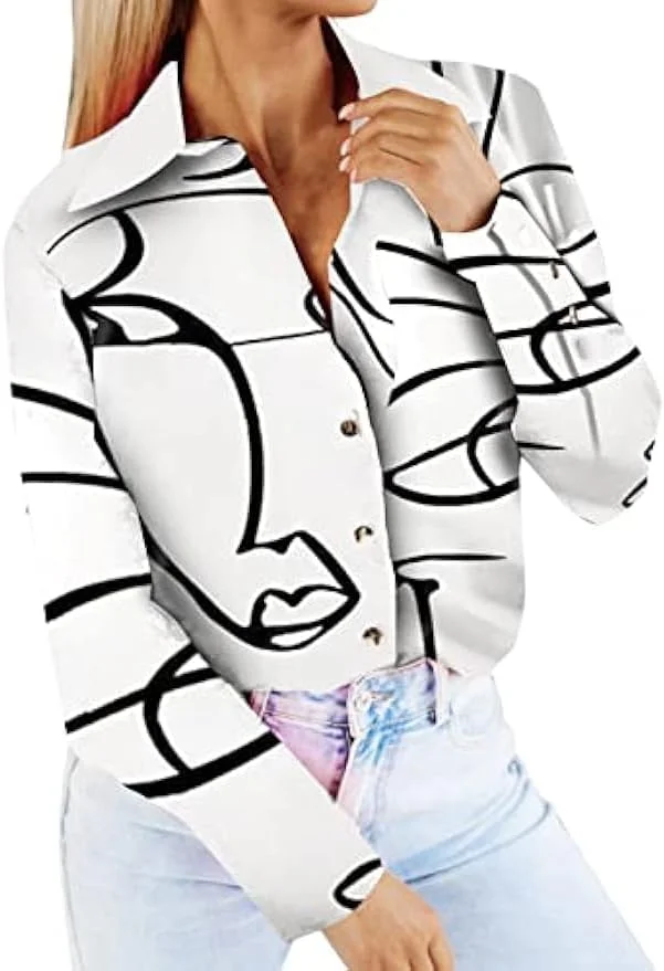 پیراهن های آستین بلند زنانه Amaonz، دکمه دار، سرآستین دار، بلوز یقه دار سبک وزن، تاپ های گشاد غیر رسمی پیراهن های آستین بلند زنانه Amaonz، دکمه دار، سرآستین دار، بلوز یقه دار سبک وزن، تاپ های گشاد غیر رسمی