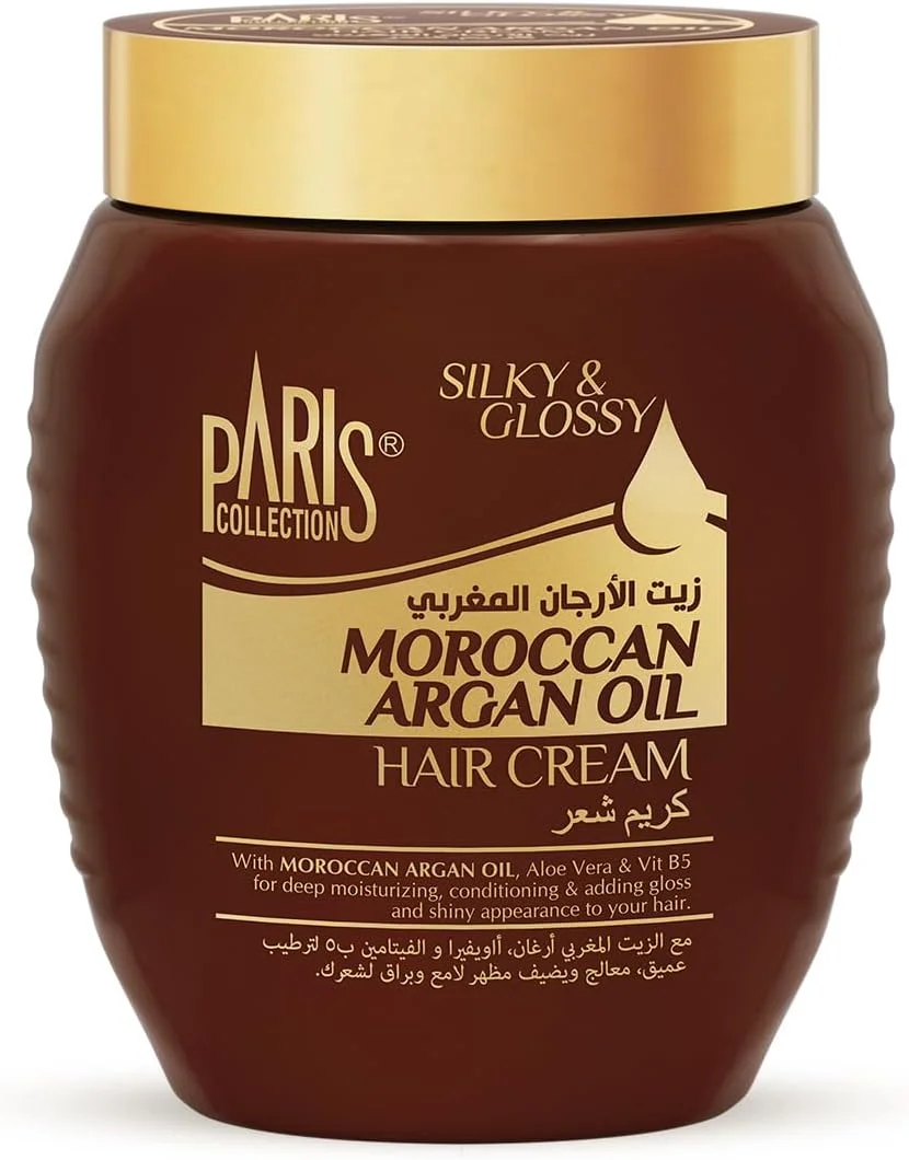 کرم مو روغن آرگان مراکشی PARIS COLLECTION برای نرم کنندگی عمیق و مرطوب کردن مو | کرم برای موهای براق و درخشان | فاقد پارابن - 475 میلی لیتر