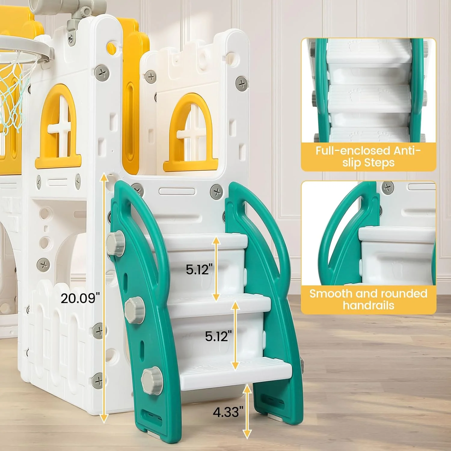 مجموعه سرسره و بازی کودک نوپا GAOMON 8 در 1، مجموعه بازی سرسره سرپوشیده برای کودکان 1-3 ساله، زمین بازی سرپوشیده کودکان با سرسره، حلقه بسکتبال، صخره نوردی، تونل خزیدن، تلسکوپ، محل نگهداری اسباب بازی مجموعه سرسره و بازی کودک نوپا GAOMON 8 در 1، مجموعه بازی سرسره سرپوشیده برای کودکان 1-3 ساله، زمین بازی سرپوشیده کودکان با سرسره، حلقه بسکتبال، صخره نوردی، تونل خزیدن، تلسکوپ، محل نگهداری اسباب بازی