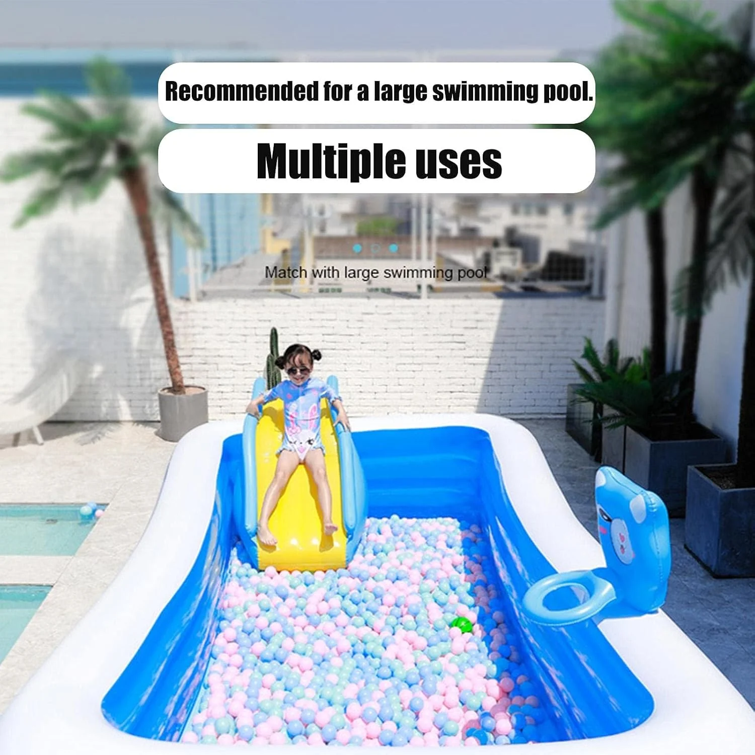 پارک سرسره آبی بادی مسابقه ای کودکان FOKFO، مرکز تفریحی قابل حمل، مرکز بازی با نصب آسان برای استفاده در داخل و خارج از منزل پارک سرسره آبی بادی مسابقه ای کودکان FOKFO، مرکز تفریحی قابل حمل، مرکز بازی با نصب آسان برای استفاده در داخل و خارج از منزل