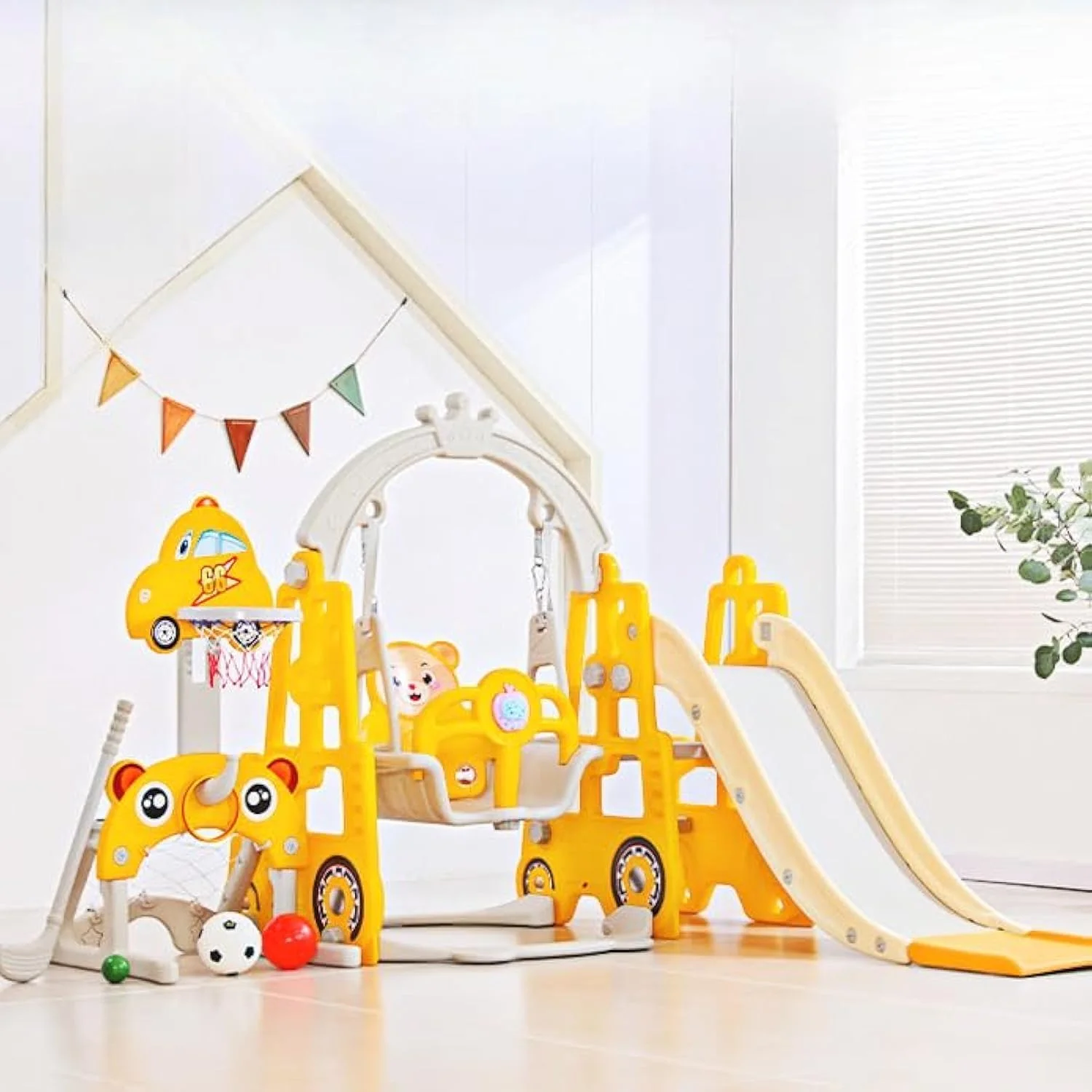 مجموعه سرسره و تاب چند منظوره کودک HAOWINS-PAN، سرسره خانگی سرپوشیده با پهنای زیاد، پارک تفریحی کوچک، اسباب بازی های کودک مجموعه سرسره و تاب چند منظوره کودک HAOWINS-PAN، سرسره خانگی سرپوشیده با پهنای زیاد، پارک تفریحی کوچک، اسباب بازی های کودک