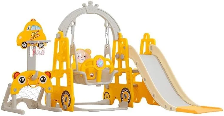 مجموعه سرسره و تاب چند منظوره کودک HAOWINS-PAN، سرسره خانگی سرپوشیده با پهنای زیاد، پارک تفریحی کوچک، اسباب بازی های کودک مجموعه سرسره و تاب چند منظوره کودک HAOWINS-PAN، سرسره خانگی سرپوشیده با پهنای زیاد، پارک تفریحی کوچک، اسباب بازی های کودک