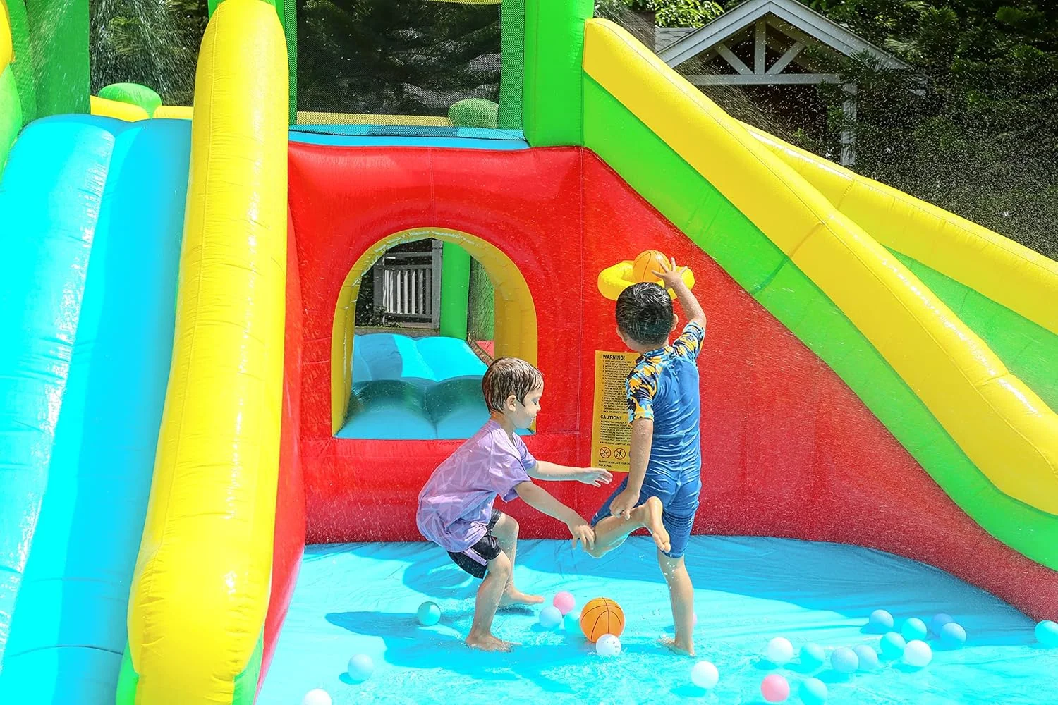 سرسره آبی بادی دوقلو GT-WHEEL برای بازی در فضای باز کودکان - دو برابر سرگرمی (دوقلو با جامپینگ) سرسره آبی بادی دوقلو GT-WHEEL برای بازی در فضای باز کودکان - دو برابر سرگرمی (دوقلو با جامپینگ)