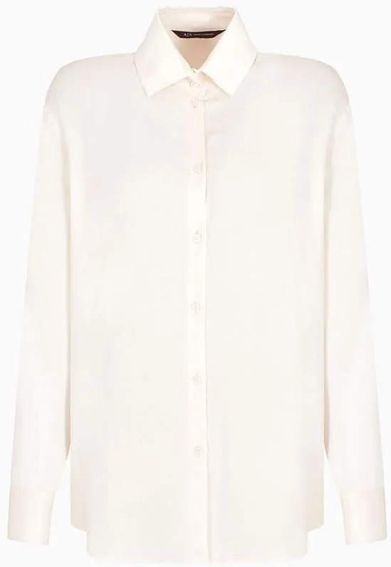 بلوز زنانه آستین کوتاه دکمه دار آرمانی اکسچنج مدل ساتن