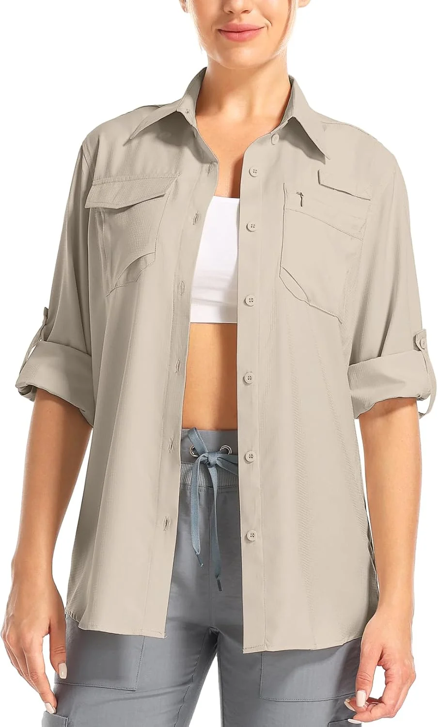 پیراهن آستین بلند زنانه آپتینت با محافظت در برابر آفتاب UPF 50، خنک، زود خشک شونده، مناسب سافاری، ماهیگیری، پیاده روی و مسافرت پیراهن آستین بلند زنانه آپتینت با محافظت در برابر آفتاب UPF 50، خنک، زود خشک شونده، مناسب سافاری، ماهیگیری، پیاده روی و مسافرت