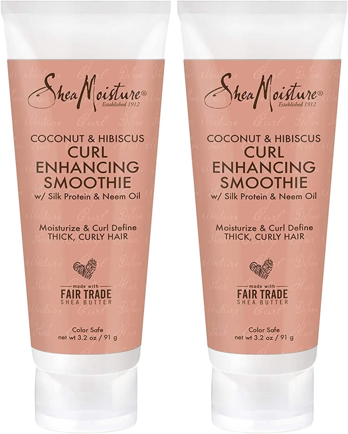 محصولات موی فر SHEA MOISTURE، اسموتی تقویت کننده فر برای موهای ضخیم و فر، نارگیل و هیبیسکوس برای کاهش وز، بسته 2 عددی - 94 میلی لیتر