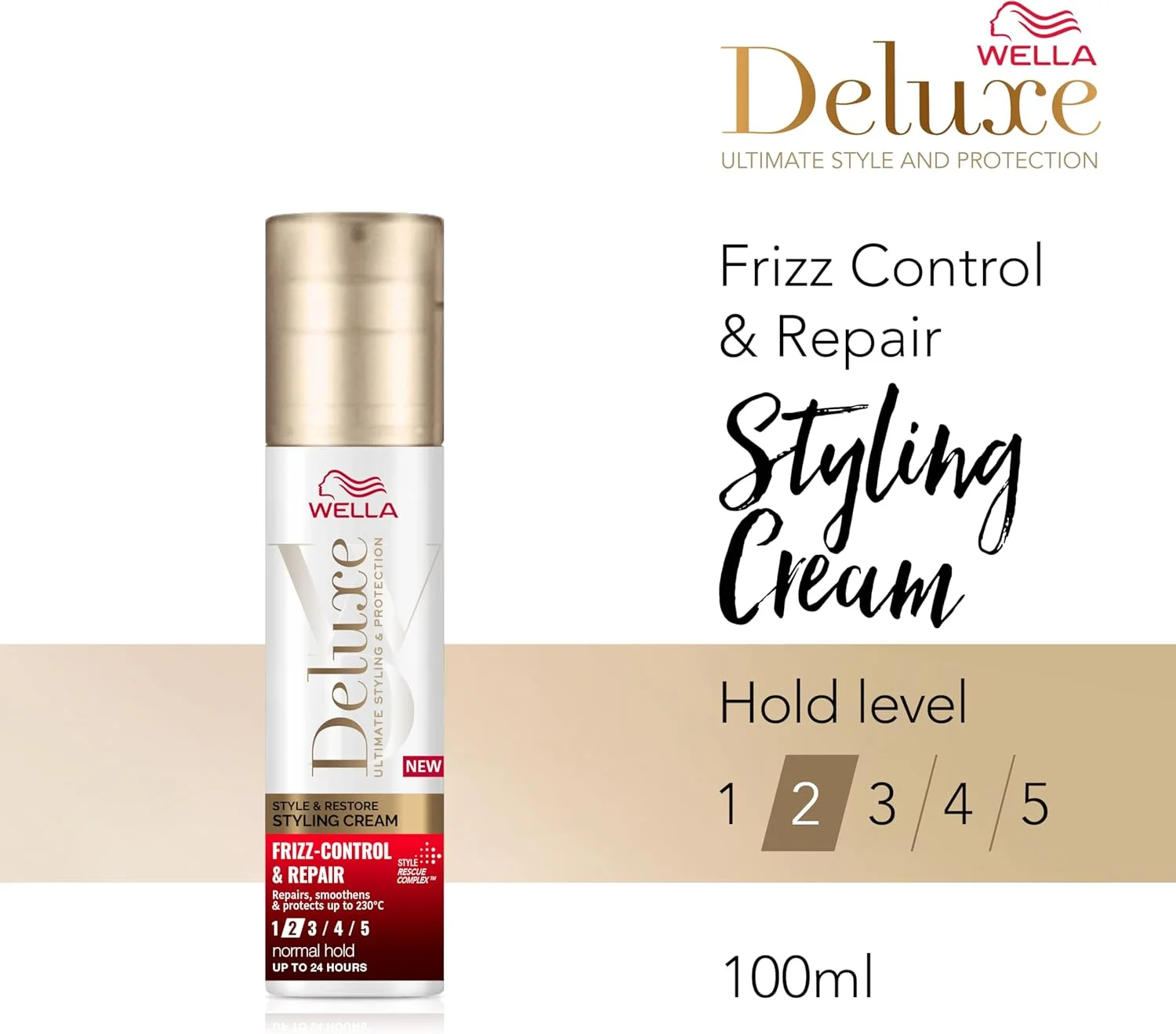 کرم حالت دهنده مو ولا دلوکس مدل Frizz Control & Repair – ترمیم کننده، صاف کننده و محافظت از مو تا دمای 230 درجه سانتیگراد – 100 میلی لیتر