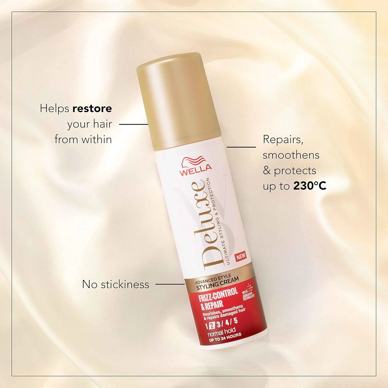 کرم حالت دهنده مو ولا دلوکس مدل Frizz Control & Repair – ترمیم کننده، صاف کننده و محافظت از مو تا دمای 230 درجه سانتیگراد – 100 میلی لیتر