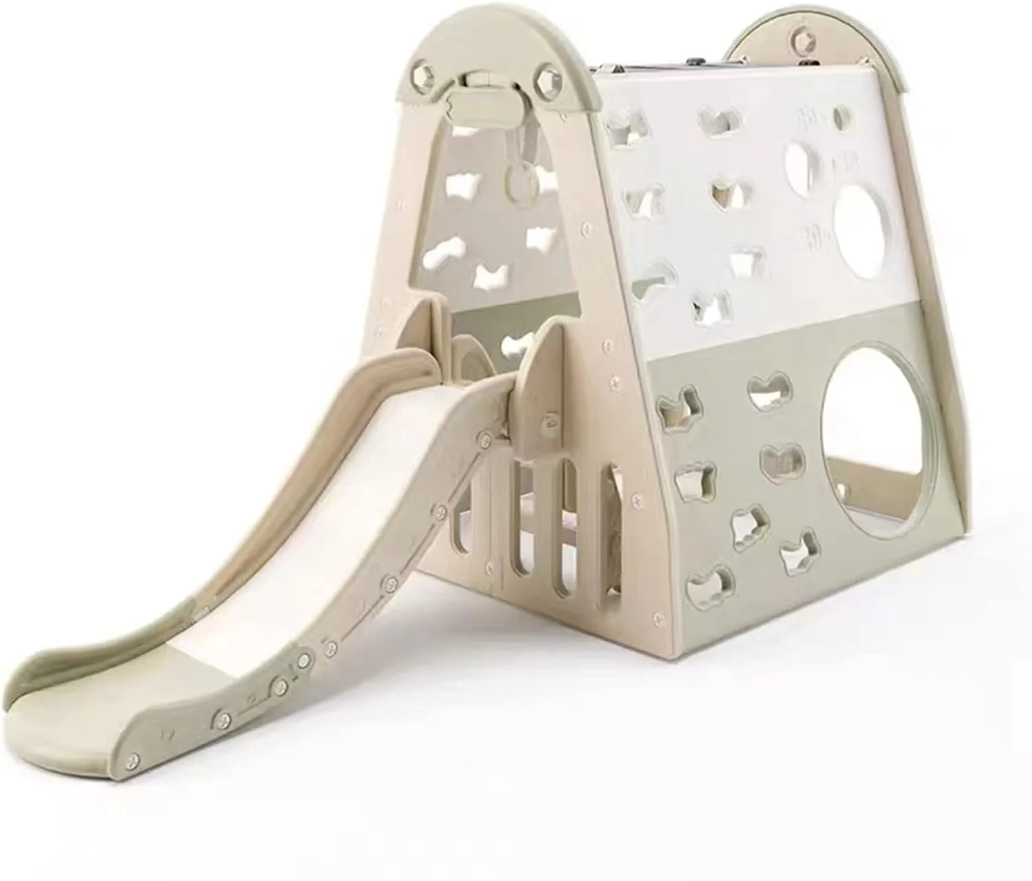 سرسره جامبو 5 در 1 کودکان X IANGYU، ساختار هرمی بازی سرپوشیده، شامل سرسره، تاب، حلقه، حلقه بسکتبال و قابلیت صعود سرسره جامبو 5 در 1 کودکان X IANGYU، ساختار هرمی بازی سرپوشیده، شامل سرسره، تاب، حلقه، حلقه بسکتبال و قابلیت صعود