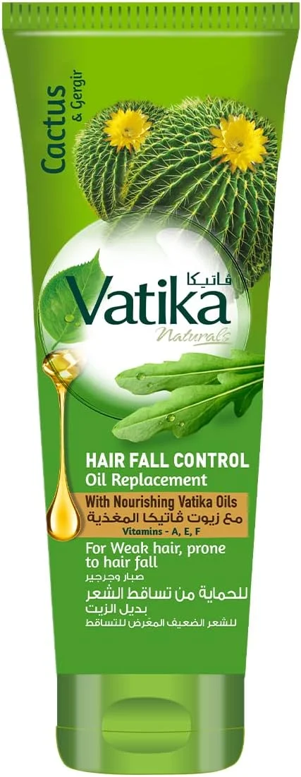 کرم مو جایگزین روغن کنترل ریزش مو Vatika Naturals - 300 میلی لیتر | نرم کننده بدون چسبندگی و چربی | برای موهای ضعیف و شکننده | کاکتوس، جرجیر، ویتامین های A، E، F