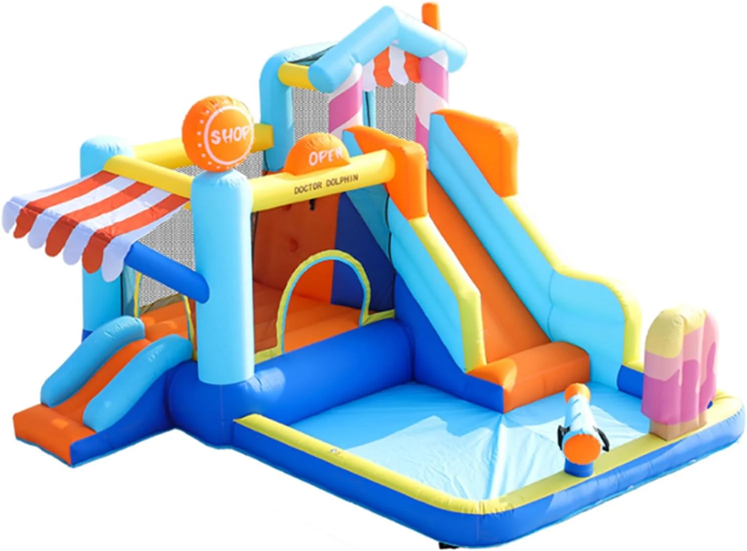 سرسره آبی بادی، قلعه پارک سرسره آبی بادی، مناسب برای کودکان 3 تا 10 سال، با استخر آب، توپ آبی، دیوار صخره نوردی و دمنده 450 واتی (طراحی فروشگاهی) سرسره آبی بادی، قلعه پارک سرسره آبی بادی، مناسب برای کودکان 3 تا 10 سال، با استخر آب، توپ آبی، دیوار صخره نوردی و دمنده 450 واتی (طراحی فروشگاهی)