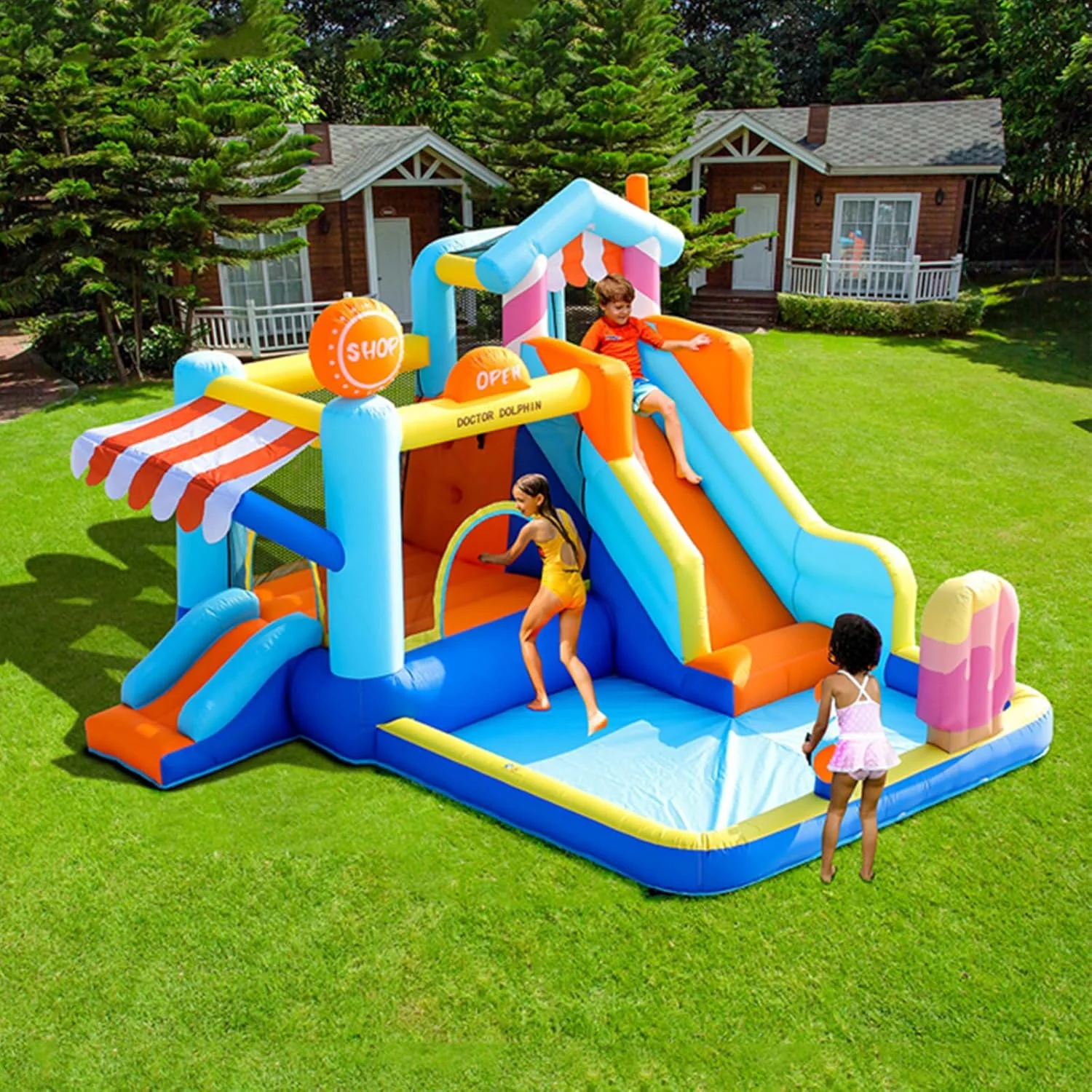 سرسره آبی بادی، قلعه پارک سرسره آبی بادی، مناسب برای کودکان 3 تا 10 سال، با استخر آب، توپ آبی، دیوار صخره نوردی و دمنده 450 واتی (طراحی فروشگاهی) سرسره آبی بادی، قلعه پارک سرسره آبی بادی، مناسب برای کودکان 3 تا 10 سال، با استخر آب، توپ آبی، دیوار صخره نوردی و دمنده 450 واتی (طراحی فروشگاهی)