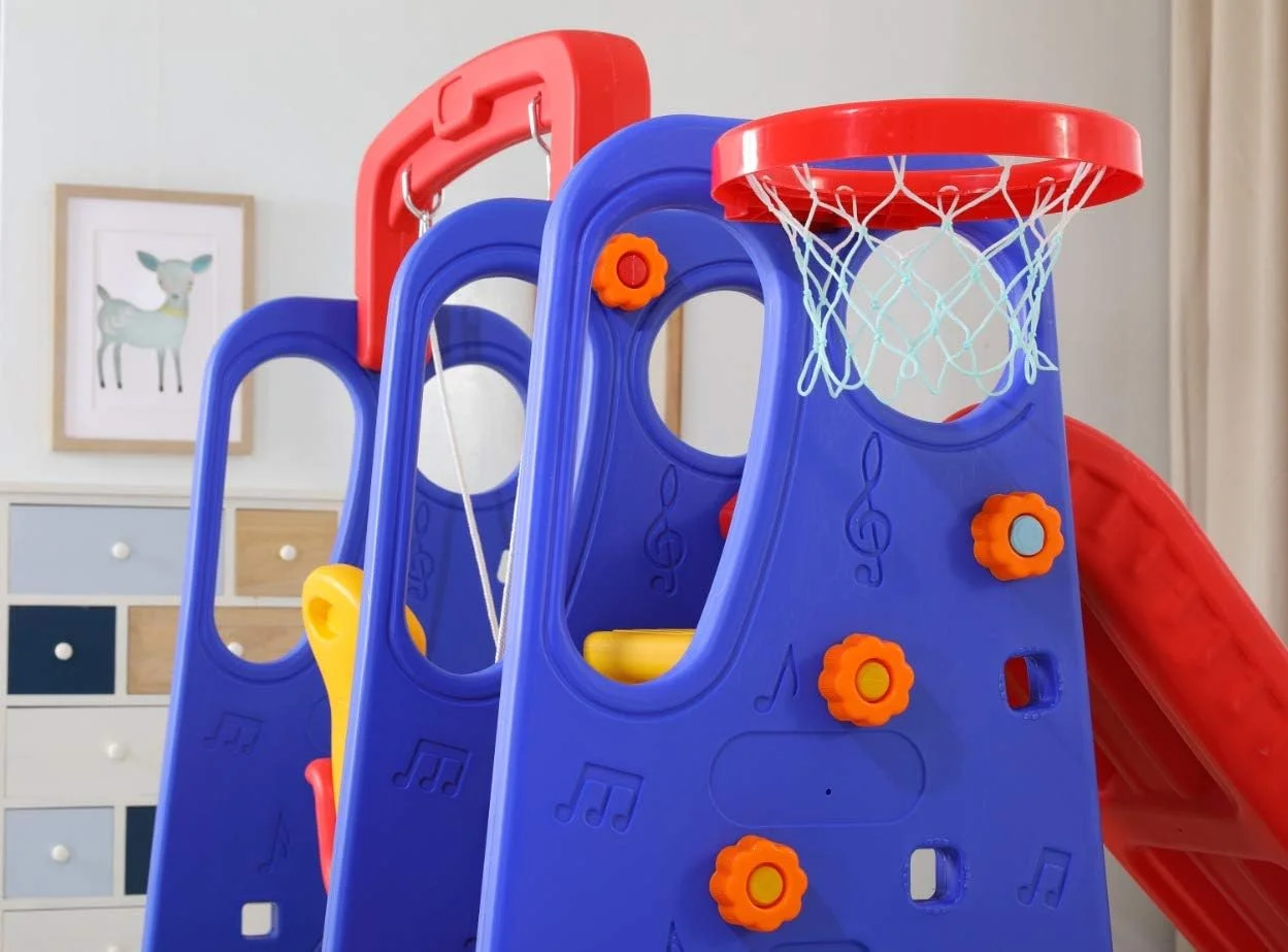 مجموعه سرسره و تاب به همراه حلقه بسکتبال X IANGYU، سه در یک، چند رنگ، مناسب بازی و فعالیت کودکان مجموعه سرسره و تاب به همراه حلقه بسکتبال X IANGYU، سه در یک، چند رنگ، مناسب بازی و فعالیت کودکان