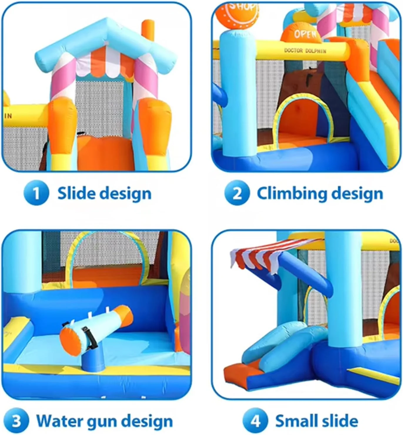 سرسره آبی بادی، قلعه پارک سرسره آبی بادی، مناسب برای کودکان 3 تا 10 سال، با استخر آب، توپ آبی، دیوار صخره نوردی و دمنده 450 واتی (طراحی فروشگاهی) سرسره آبی بادی، قلعه پارک سرسره آبی بادی، مناسب برای کودکان 3 تا 10 سال، با استخر آب، توپ آبی، دیوار صخره نوردی و دمنده 450 واتی (طراحی فروشگاهی)