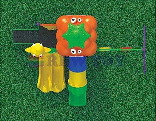 مجموعه زمین بازی کودکان در فضای باز RBWTOY، تاب، سرسره و قاب کوهنوردی باغ، 4.5 * 2.8 * 3 متر مدل RW-12050