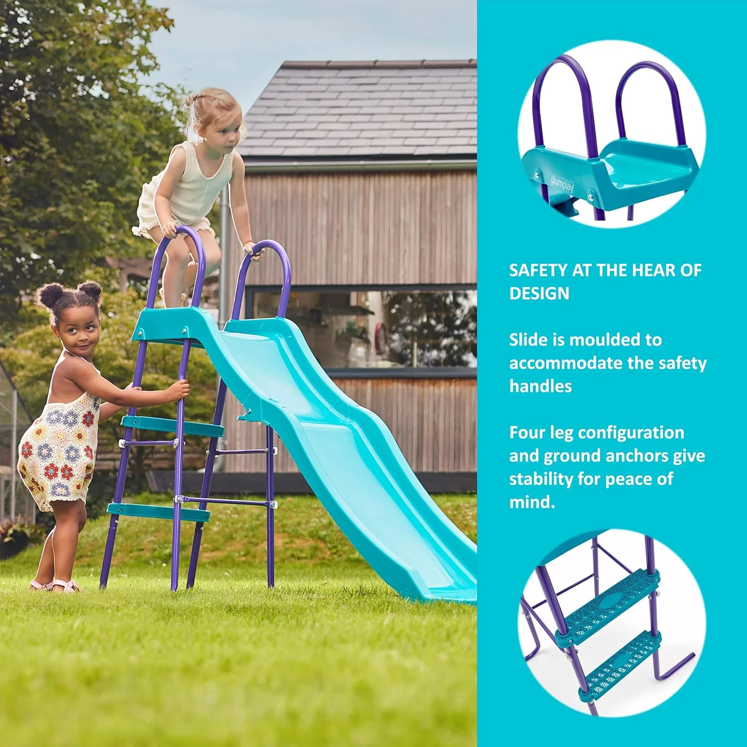 سرسره مستقل 1.8 متری Plum Haumea با نردبان، مونتاژ آسان، قاب فلزی محکم با حداکثر ظرفیت وزن 50 کیلوگرم، سرسره باغی مناسب برای پسران و دختران 3 سال به بالا، آبی سرسره مستقل 1.8 متری Plum Haumea با نردبان، مونتاژ آسان، قاب فلزی محکم با حداکثر ظرفیت وزن 50 کیلوگرم، سرسره باغی مناسب برای پسران و دختران 3 سال به بالا، آبی