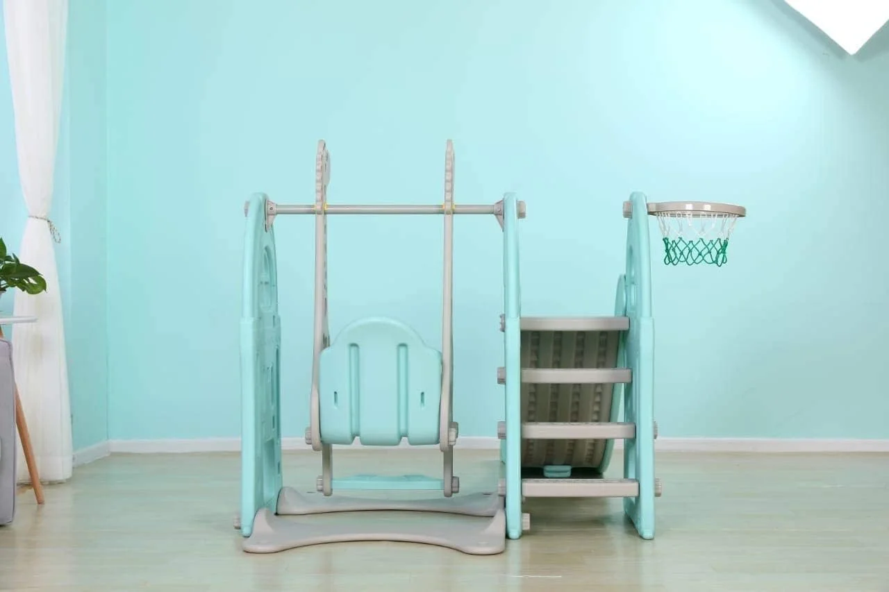 مجموعه بازی 3 در 1 کودکان Rainbow Toys شامل سرسره بزرگ، تاب و بازی بسکتبال (صورتی) مجموعه بازی 3 در 1 کودکان Rainbow Toys شامل سرسره بزرگ، تاب و بازی بسکتبال (صورتی)