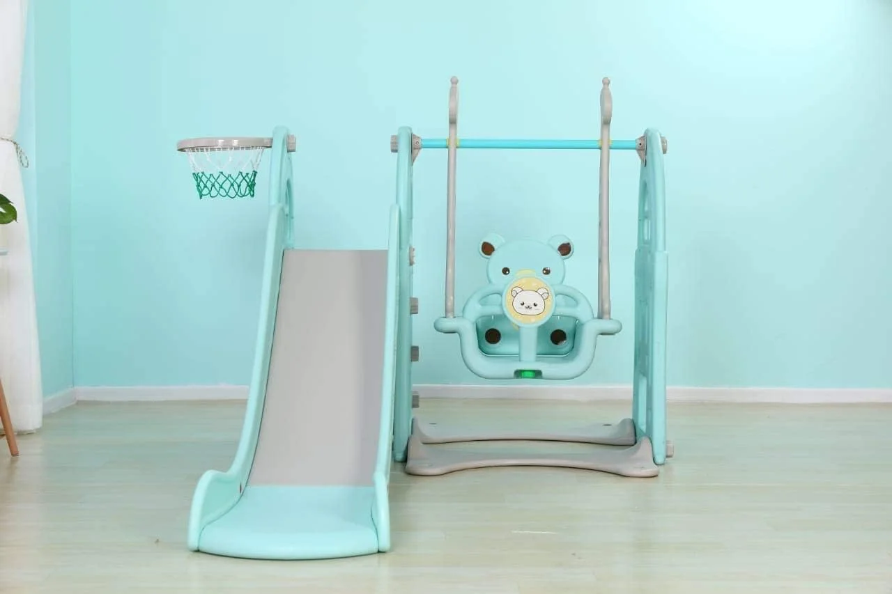 مجموعه بازی 3 در 1 کودکان Rainbow Toys شامل سرسره بزرگ، تاب و بازی بسکتبال (صورتی) مجموعه بازی 3 در 1 کودکان Rainbow Toys شامل سرسره بزرگ، تاب و بازی بسکتبال (صورتی)