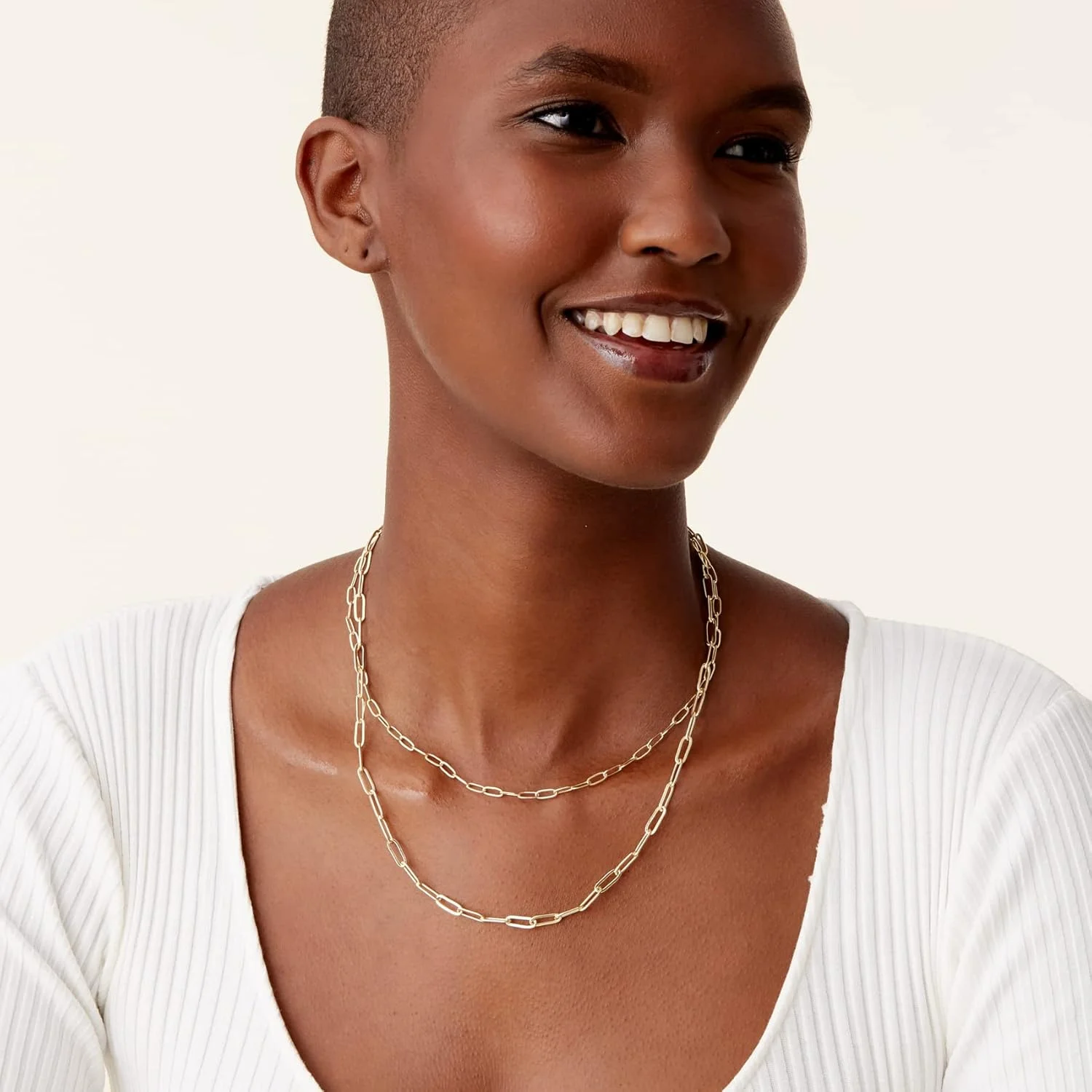 گردنبند زنانه با روکش طلای 14 عیار پاوی | زنجیر ماری، زنجیر کارب، زنجیرهای لایه ای پاپی کلیپ | گردنبند لایه ای مد روز گردنبند زنانه با روکش طلای 14 عیار پاوی | زنجیر ماری، زنجیر کارب، زنجیرهای لایه ای پاپی کلیپ | گردنبند لایه ای مد روز