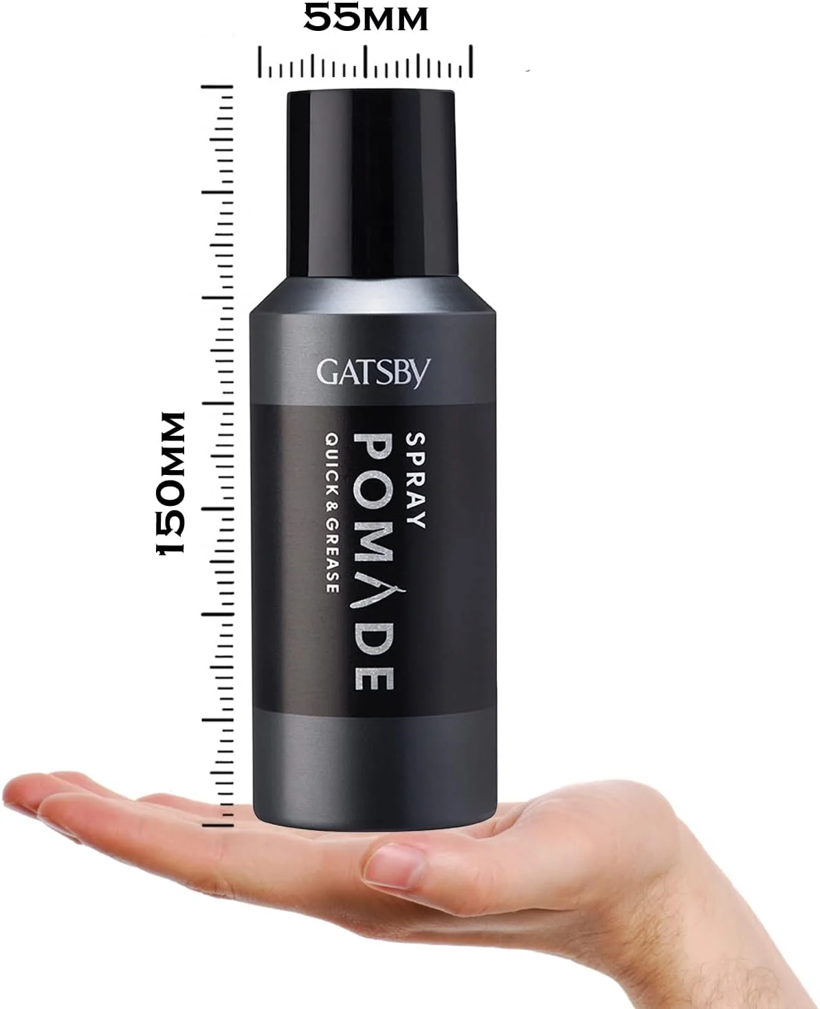 پماد موی اسپری گتسبی - Quick & Grease | برای مدل موی Slicked Back | اثر براق کننده | پماد موی اسپری غیر چسبنده | برای حالت دادن سریع و آسان مو | اسپری مو برای آقایان | 150 میلی لیتر | ساخت اندونزی