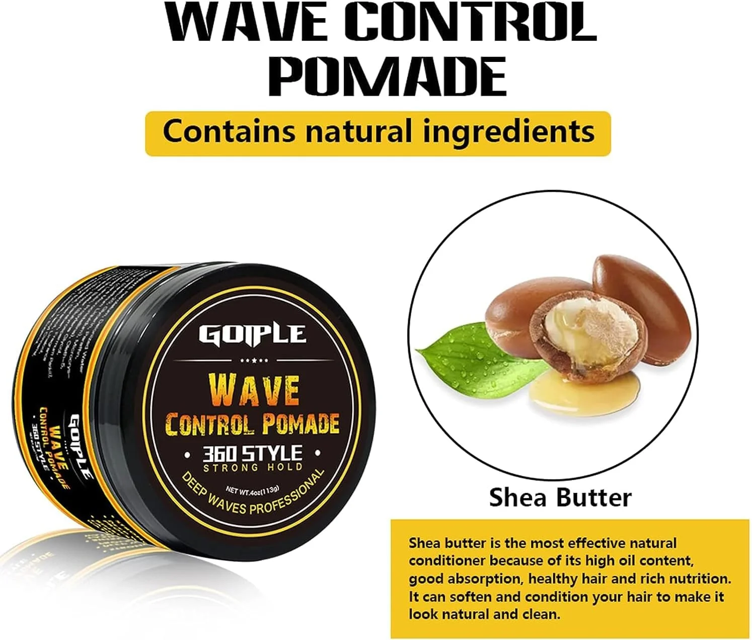 کره موج Goiple، چربی موج 360 برای مردان - رطوبت، کنترل و درخشش ابریشمی، کرم کاملا طبیعی برای امواج لایه ای با کره شی و موم زنبور عسل برای کیت ولفینگ کره موج Goiple، چربی موج 360 برای مردان - رطوبت، کنترل و درخشش ابریشمی، کرم کاملا طبیعی برای امواج لایه ای با کره شی و موم زنبور عسل برای کیت ولفینگ