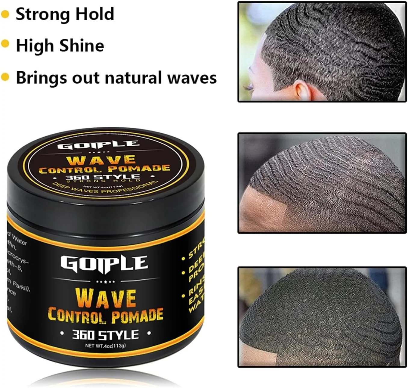 کره موج Goiple، چربی موج 360 برای مردان - رطوبت، کنترل و درخشش ابریشمی، کرم کاملا طبیعی برای امواج لایه ای با کره شی و موم زنبور عسل برای کیت ولفینگ کره موج Goiple، چربی موج 360 برای مردان - رطوبت، کنترل و درخشش ابریشمی، کرم کاملا طبیعی برای امواج لایه ای با کره شی و موم زنبور عسل برای کیت ولفینگ