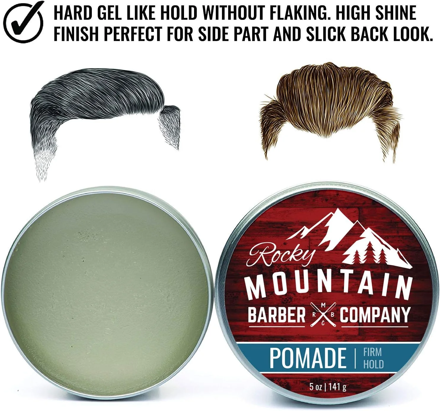 پماد مو مردانه Rocky Mountain Barber Company – ظرف 142 گرمی - محصول حالت دهنده کلاسیک با نگهداری قوی و محکم برای مو.