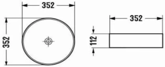 روشویی رومیزی نورک مناسب حمام | روشویی رومیزی مناسب اتاق نشیمن | روشویی روکار | سینک سرامیکی رومیزی حمام (35 x 35 x 11 سانتی متر) (سفید مات)