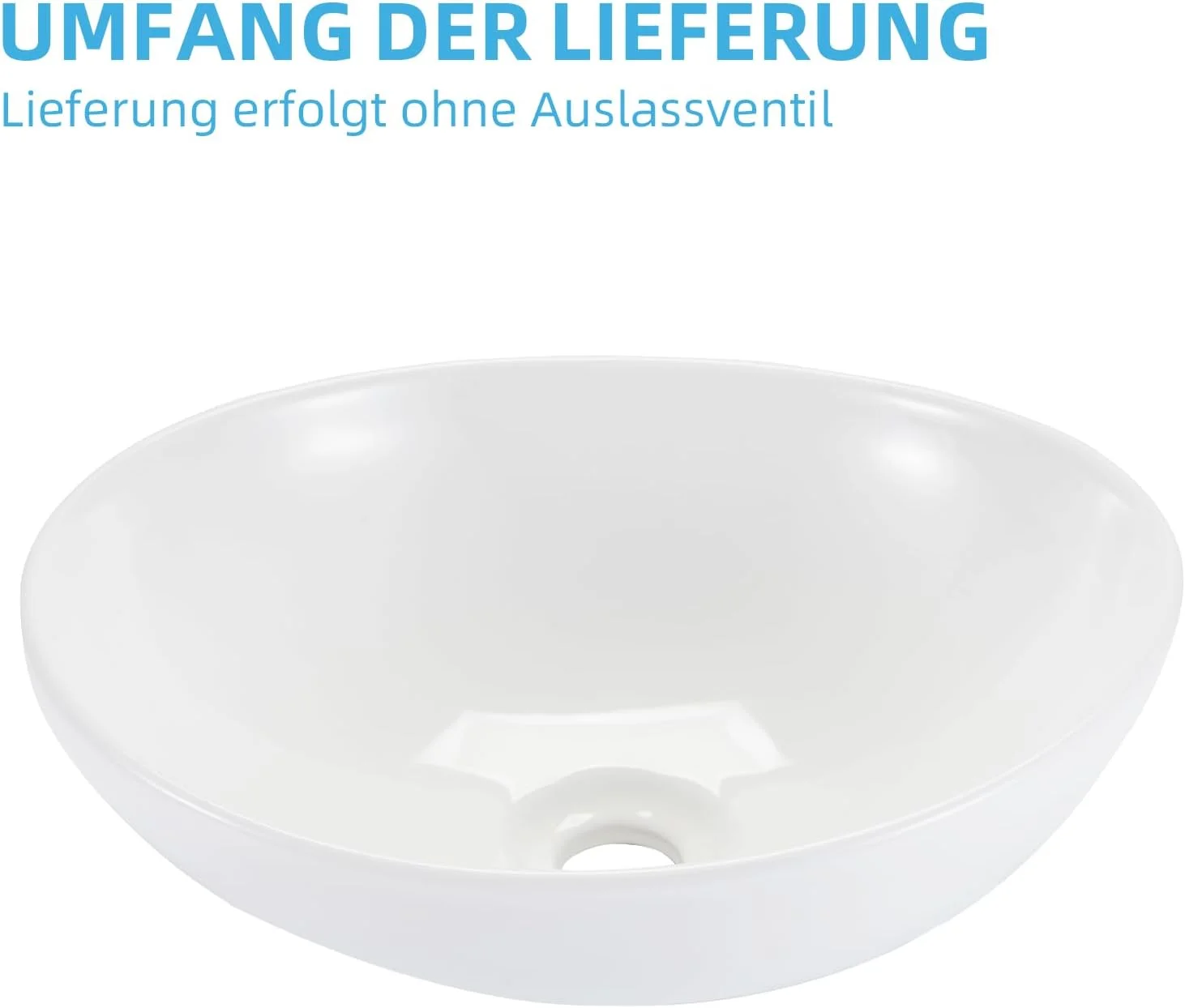 روشویی بیضی شکل سرامیکی Mursche، کاسه روشویی با پوشش نانو، قابل نصب و آویز، با اثر لوتوس، سفید، کوچک، 41 x 33 x 14.5 سانتی متر، مناسب سرویس بهداشتی مهمان